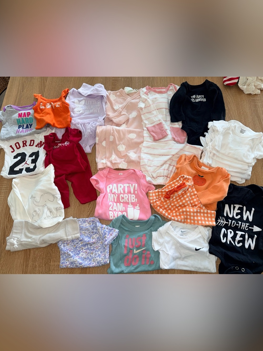 Nike Gerber Carter’s  onesies  honest all Newborn baby girl lot clothes